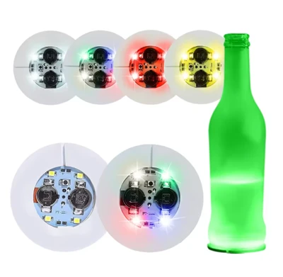 LED-tassiga klaasialused valgustusega alusalused jookide jaoks Led-kleebis