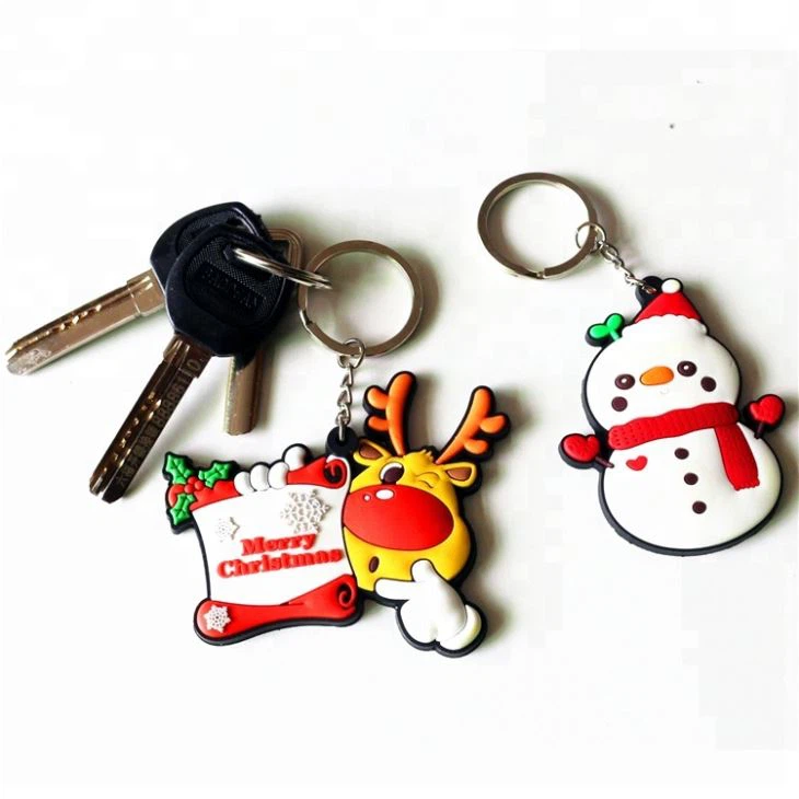 Christmas Elk Snowman Pvc Key Chains