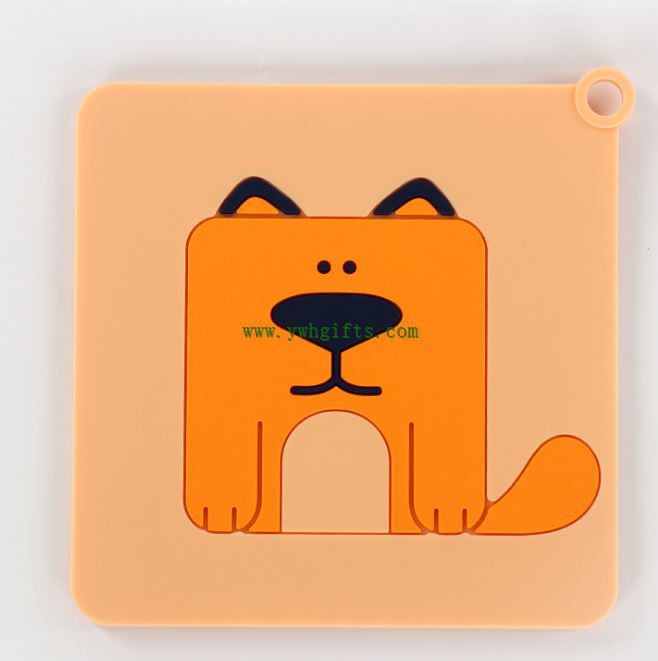 3D Cartoon Square Pvc Drink Coaster Rubber Coffee Cup Mat Beer Mat