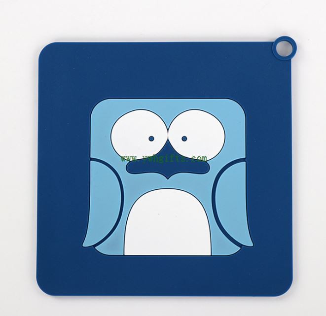 3D Cartoon Square Pvc Drink Coaster Rubber Coffee Cup Mat Beer Mat