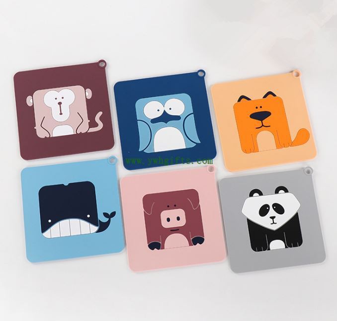 3D Cartoon Square Pvc Drink Coaster Rubber Coffee Cup Mat Beer Mat