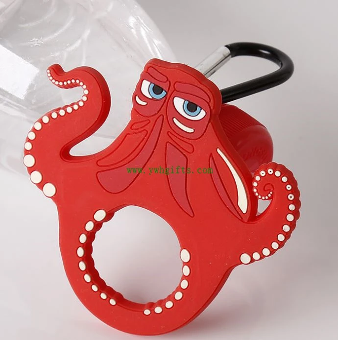 3D Logo Magnetic Soft PVC Rubber Bottle Opener Christmas Beer Opener