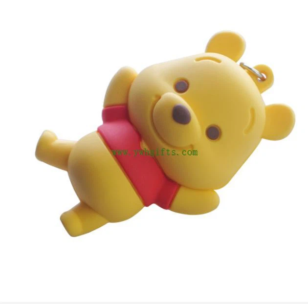 3D Design PVC Key Holder Silicon Bear Keychain Rubber Keyrings