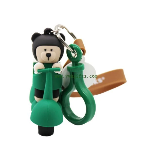 Promotion Gifts 3D Silicone Keyring PVC Figure Cartoon Keychain