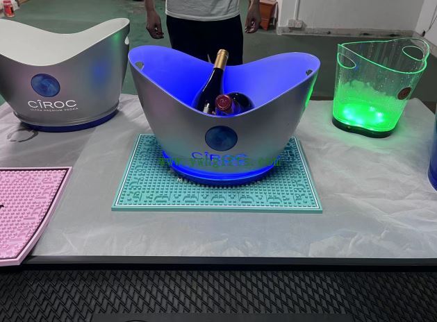 Branded Logo PVC Beer Bar Mat With LED